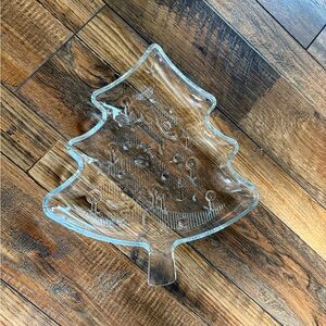 Glass Christmas Tree Shaped Platter